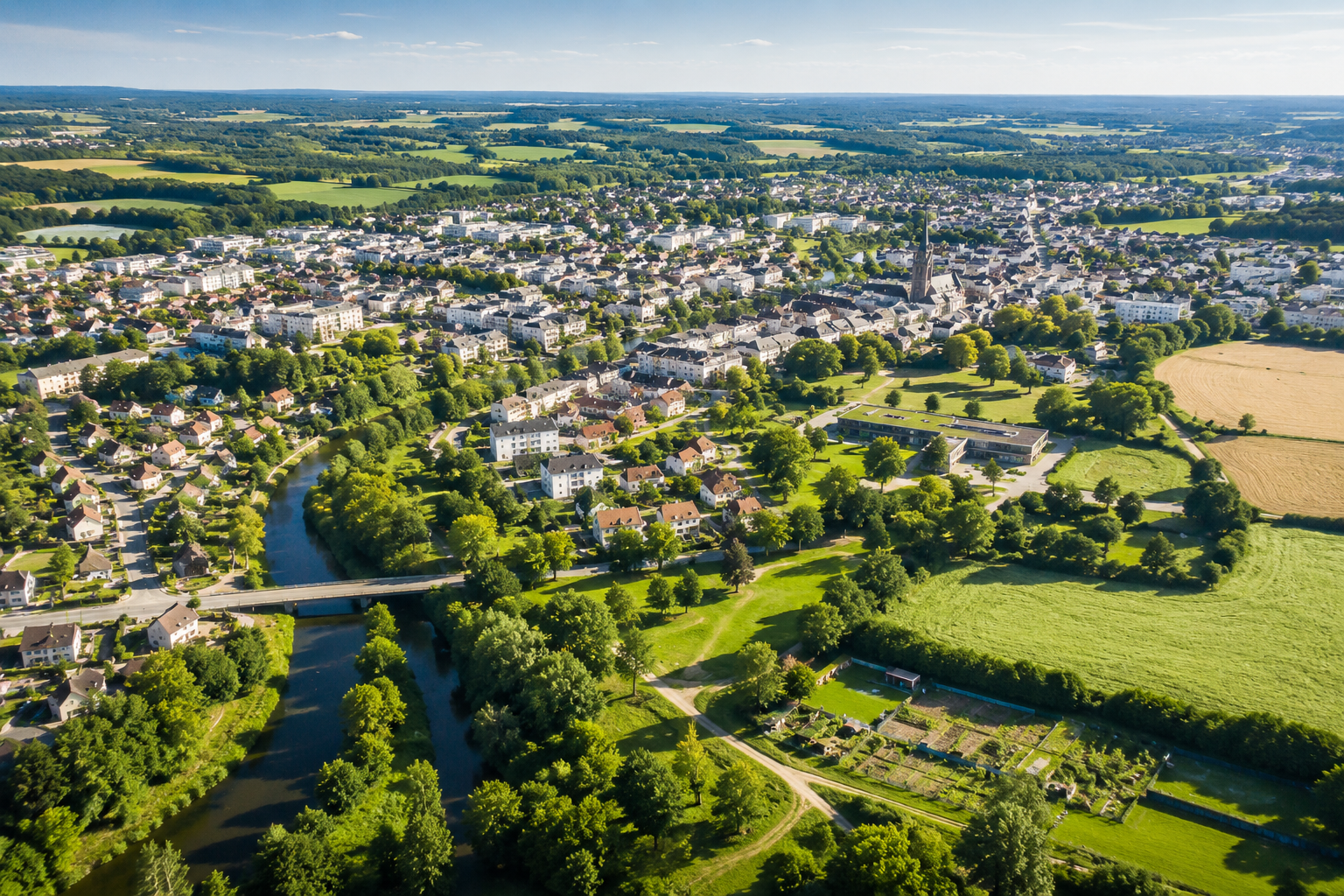 Vue aérienne d'un territoire
