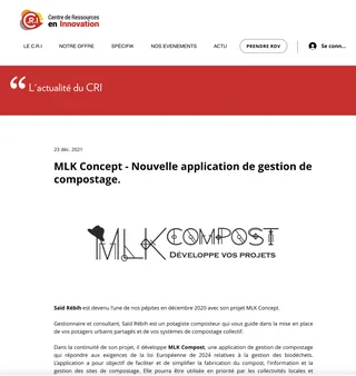 Article du Centre de Ressources en Innovation